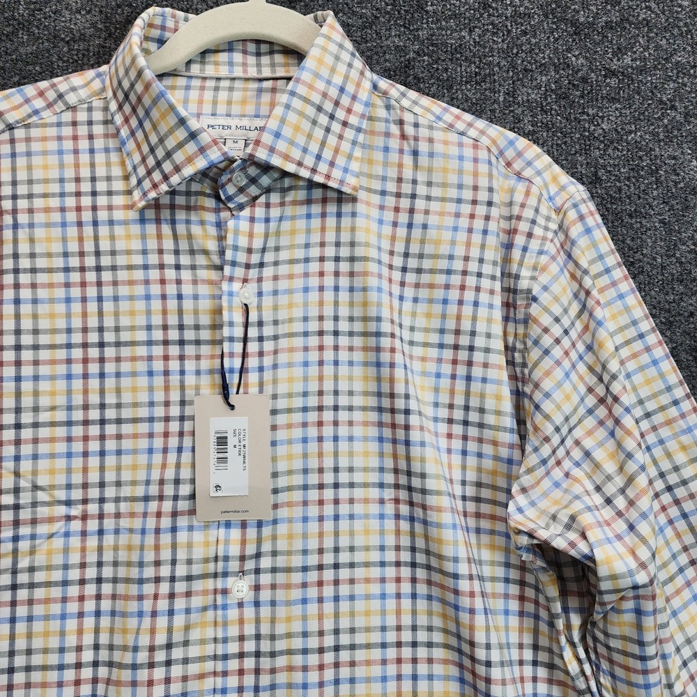 NWT Peter Millar North Coast Men's Plaid Performance Stretch Sport Shirt M Golf